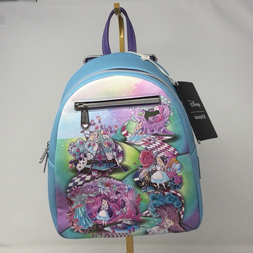 Disney Loungefly Alice In Wonderland Scenes Mini Backpack NWT Cheshire Cat
